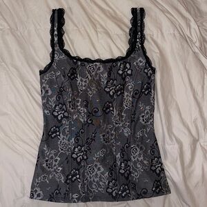 WHBM🔥 STRETCH SQUARE NECK TANK/CORSET❤️‍🔥 LACE TRIM/UNDER BLAZER or AS IS❤️‍🔥